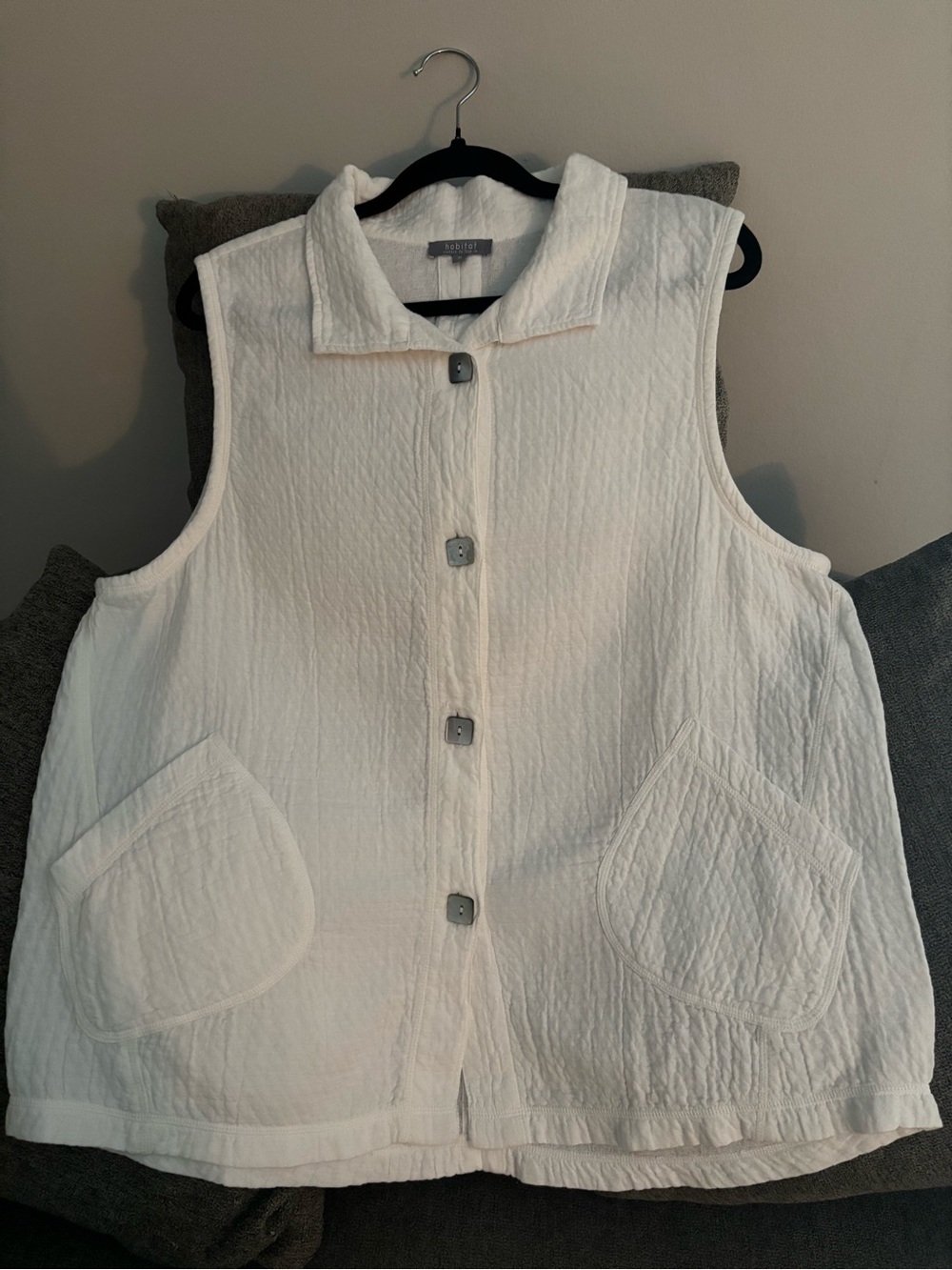 Habitat White Sleevless Button Up